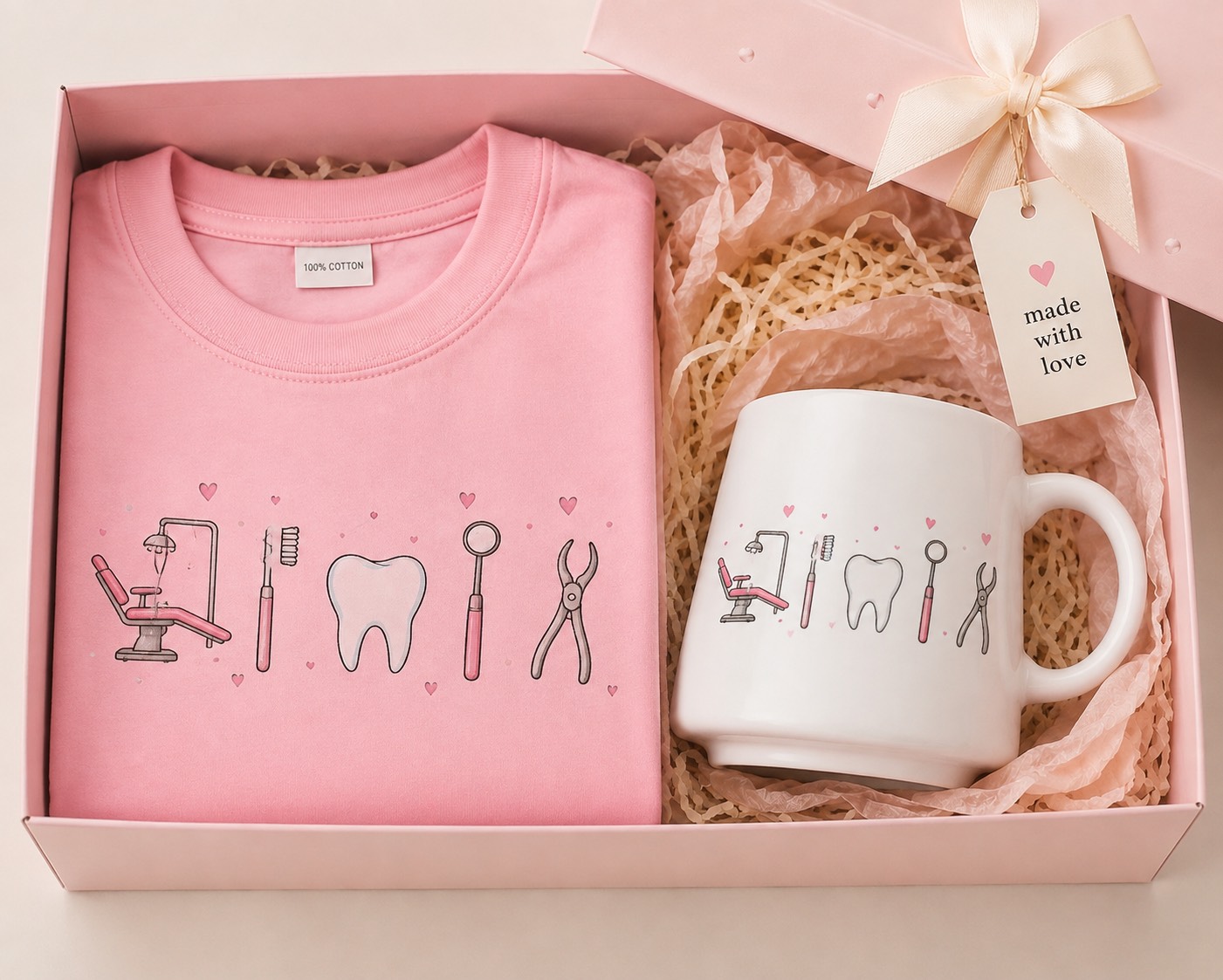 پک هدیه صورتی دندانپزشکی کد gift-26